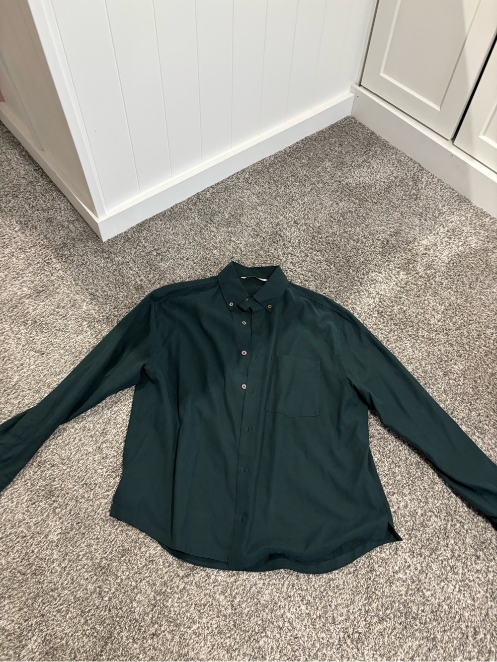 Zara Forest Green Button-Down Dress Shirt